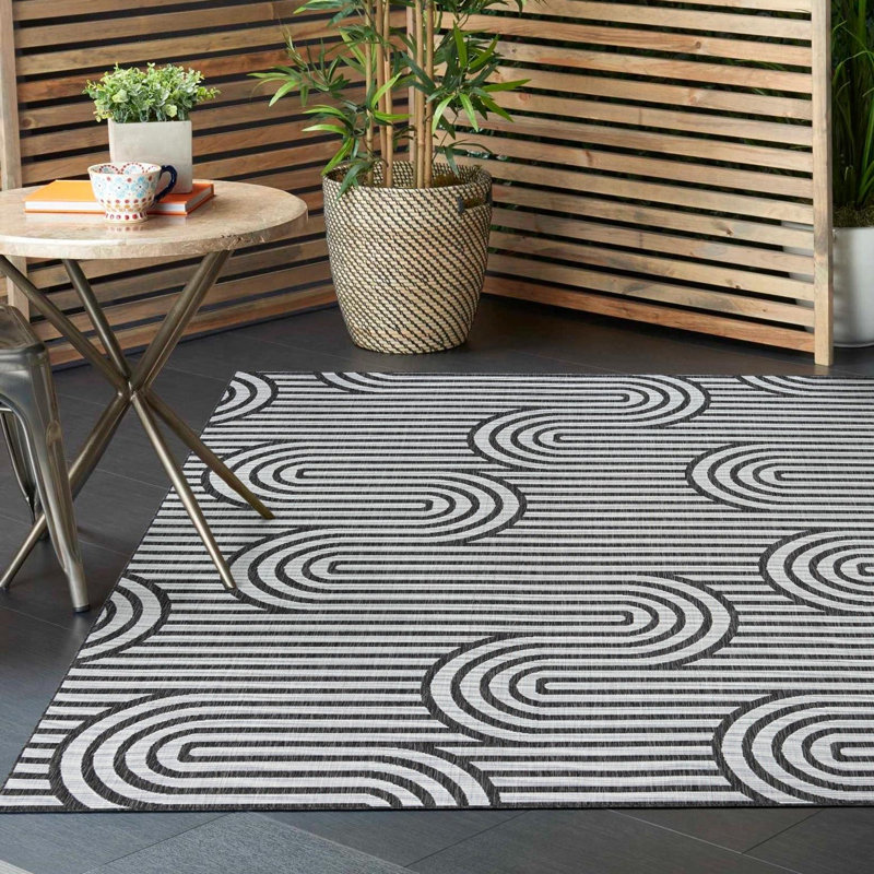 Tapis intérieur / extérieur d'extérieur moderne, Carré 13 pi 1 po