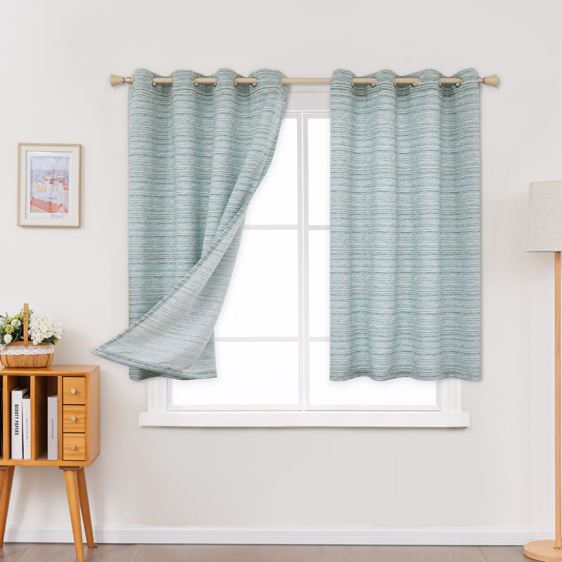 Paire de rideaux filtrant Ombre, Turquoise, L 52 po x L 54 po