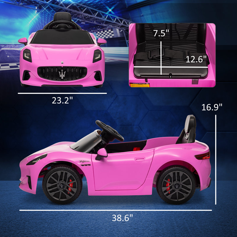 Voiture électrique 12 V pour enfants Maserati Gran Turismo, Rose
