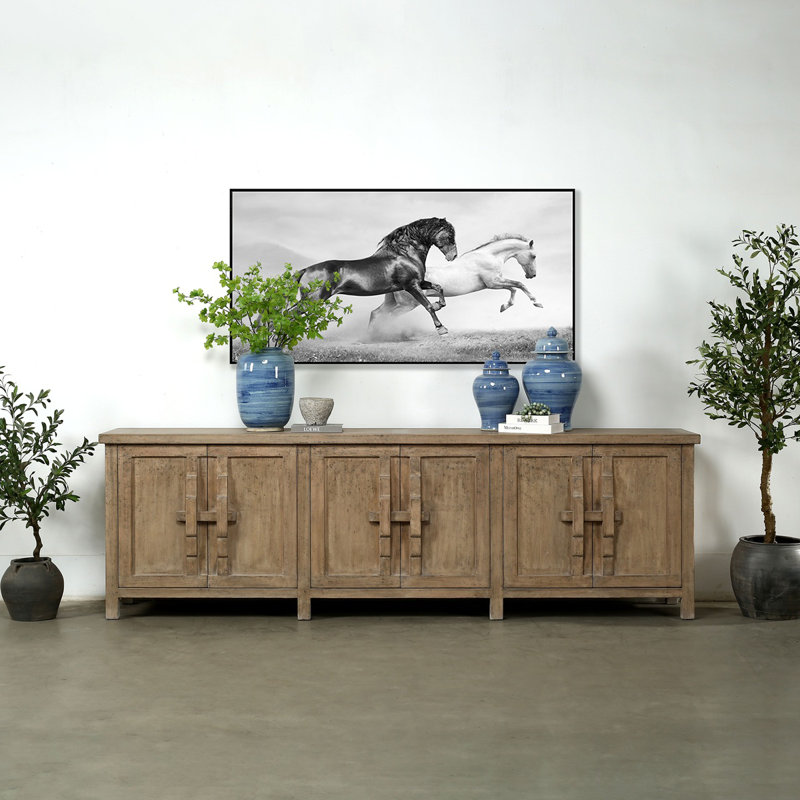 110 Inches Long Nico Sideboard with Six Doors Weathered Natural