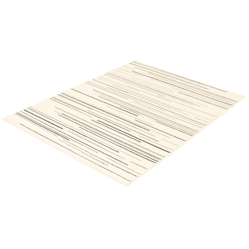 Tapis crème / pétrole Francom, Rectangle 7 pi 10 po x 10 pi 2 po