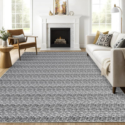 Tapis de couloir à motif tressé moderne avec revêtement antidérapant et envers antidérapant