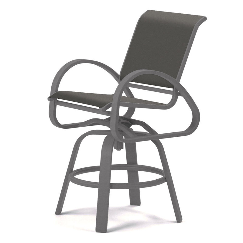 Tabouret de bar Holna, Kona texturé, Titane Sunbrella®