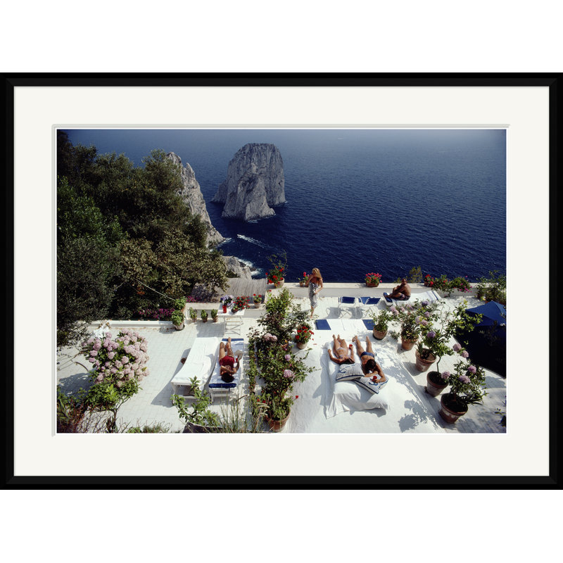 Il Canille Print by Slim Aarons, Black Framed Paper, 35.75" H x 50.75" W x 2.125" D
