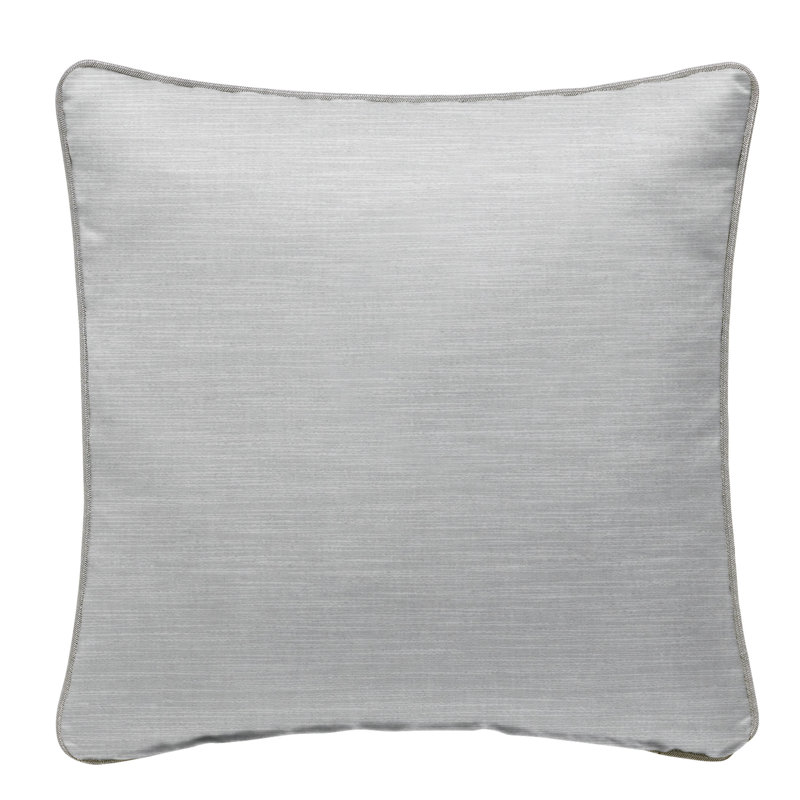 Vionnet Square Pillow Cover & Insert, 22"H x 22"W, Faux Down, Gray/Striped