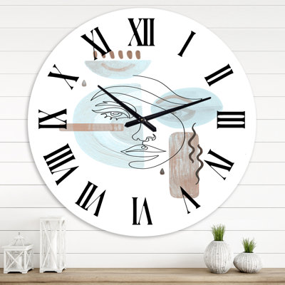 Minimal Compositions of Abstract faces VI - Horloge murale moderne