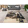 Tyanka Abstract Area Rug In White/Anthracite Grey