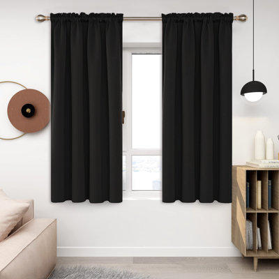 Room Darkening Rod Pocket Thermal Insulated Blackout Curtains (Set of 4)