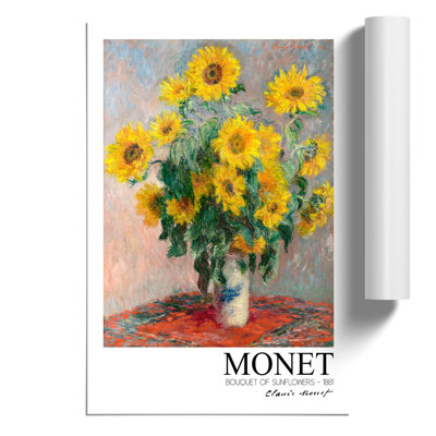 Bouquet of Sunflowers with Border by Claude Monet - Frameless Print