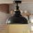 Metal Dome Semi Flush Mount Ceiling Light E26 Base Indoor Fixture with Black Holder Modern Industrial Lighting for Kitchen Hallway Entryway Bedroom Living Room Home Office-1542703599