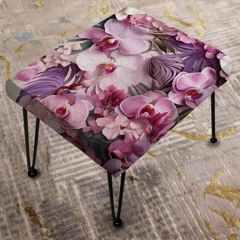 Orchid Dreams Tropical Pattern - Tropical Rectangle Ottoman