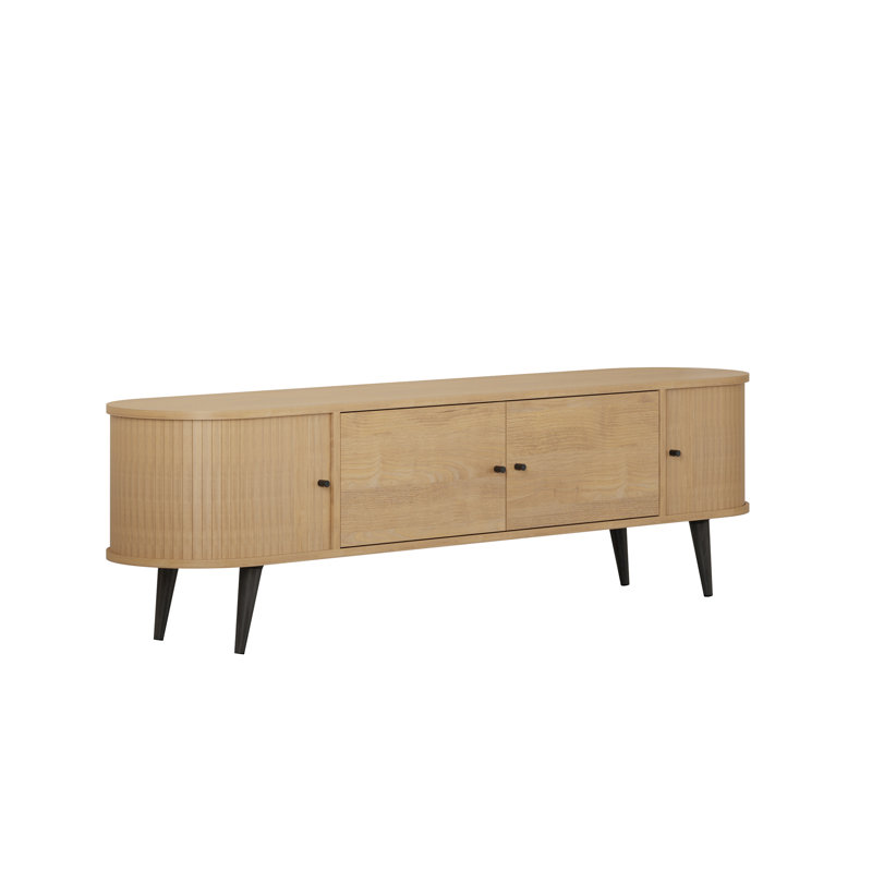 Gentle Modern TV Stand with Storage Cabinets Sliding Doors 180cm