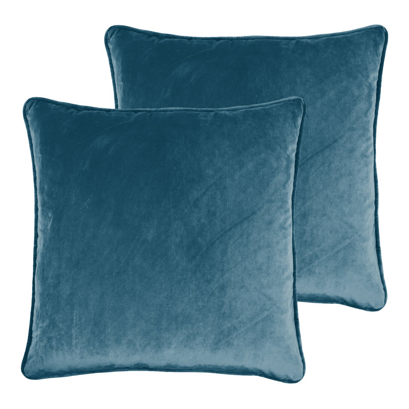 Housse et insert de coussin en velours , Bleu paon, 20 po x 20 po