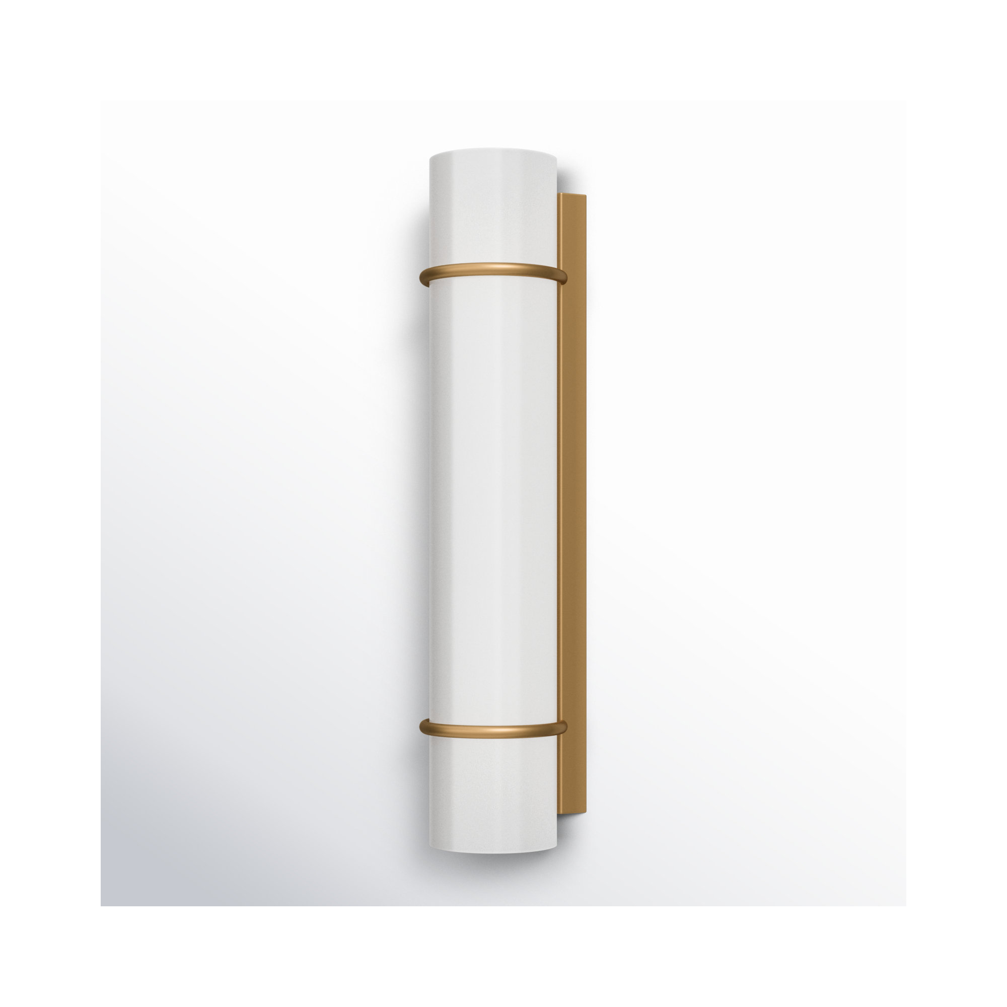 Romaine Single Transparent Dimmable LED Vanity Light, Brushed Brass