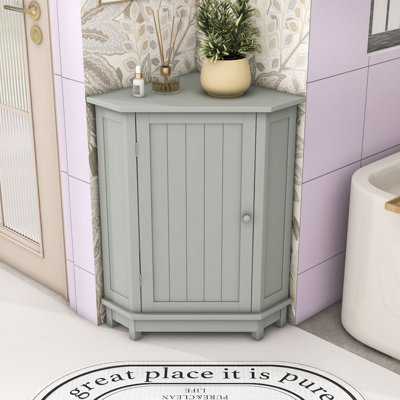 Triangle Corner Storage Bathroom Cabinet with Adjustable Shelf