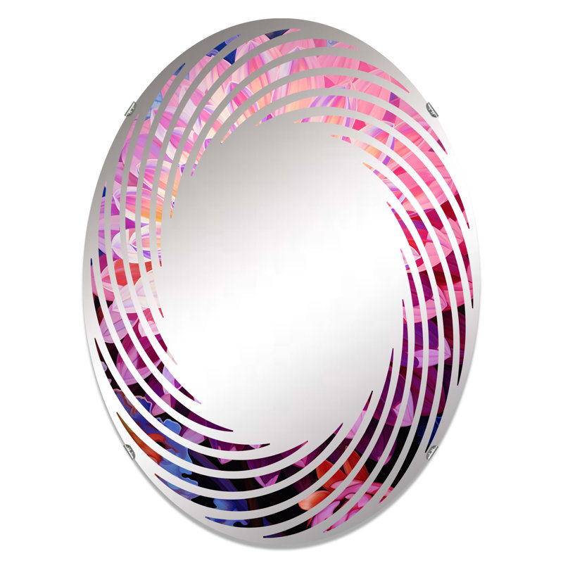 Violet Dahlia Bloom On Sunrise III - Miroir mural en spirale - MIR110384 - Ovale, 35,4 po x 23,6 po