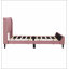 Lit plateforme tapissier, velours, rose