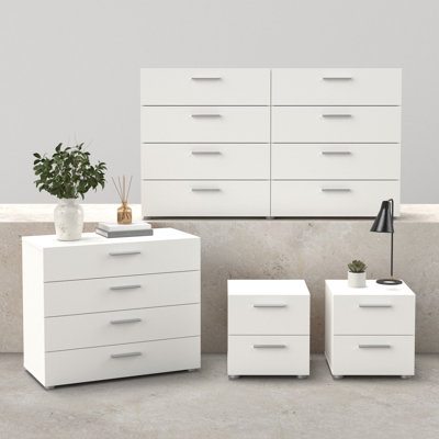 Ensemble de chambre à coucher 4 pièces Pepe, blanc