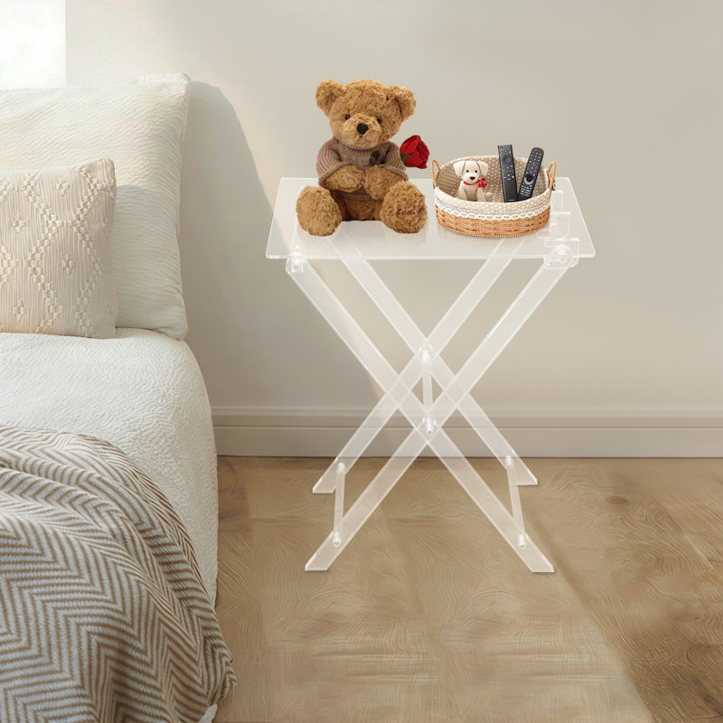 Table basse pliable en acrylique à pieds en X et table basse pour ordinateur portable 11 lb