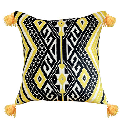 Ikat Cotton Throw Pillow