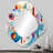 Lindale Blue and pink Abstract Geometric Vision 5 - Geometric Asymmetrical Large Wall Mirror, Modern Unique Shape Unique Mirror, Printed Metal Art-707855978