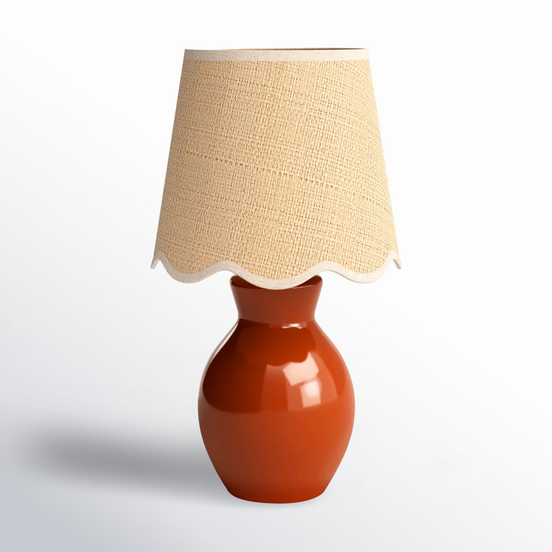 Lampe Momsen, H 15 po x l 8 po x P 8 po, Brun, Naturel