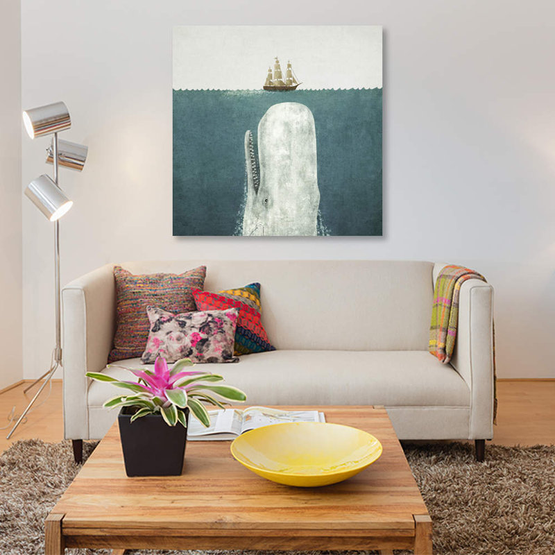 White Whale Square by Terry Fan - Wrapped Canvas Print, 66.04 cm H x 66.04 cm W x 1.91 cm D