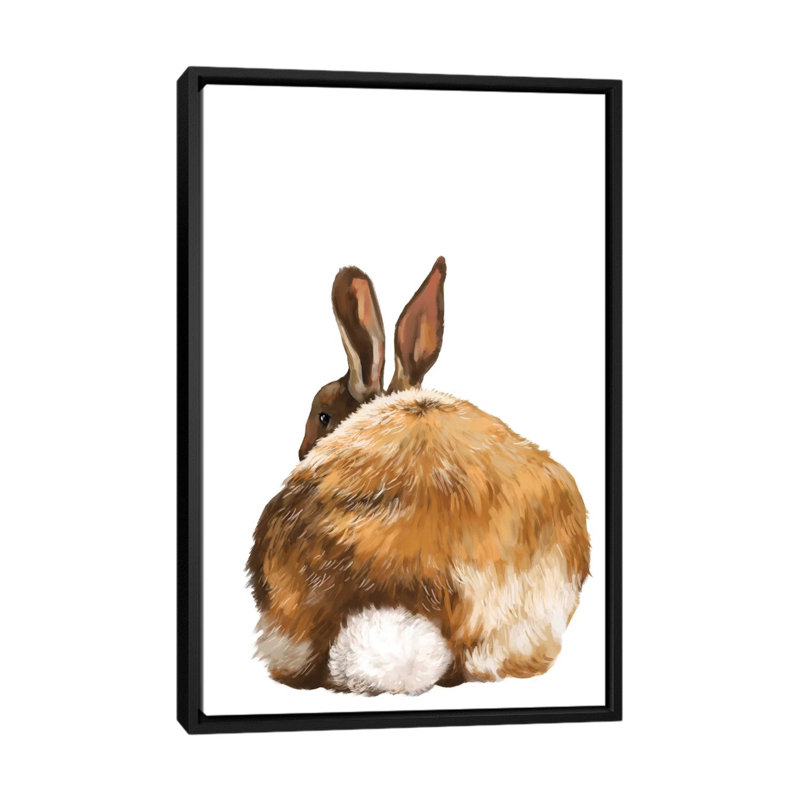 Art de lapin, Toile avec cadre noir, H 26 po x l 18 po x P 1,5 po