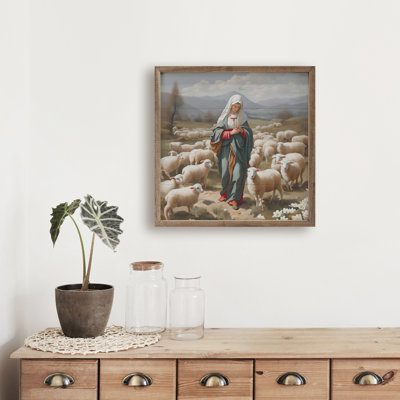 Marie avec des moutons