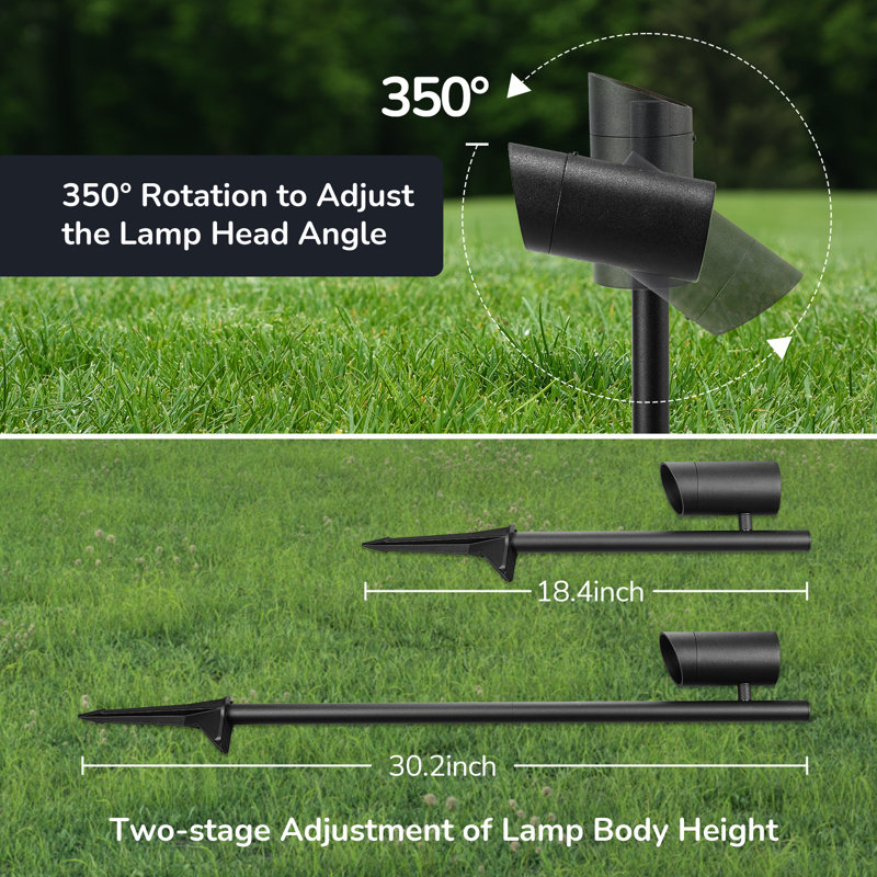 Black Aluminum Low Voltage Plug-in Integrated LED Pathway Light Pack Outdoor Weatherproof