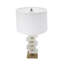D15x26.7" White and Gold Alabaster Slab Table Lamp (Lamp Shade Assembly Required)