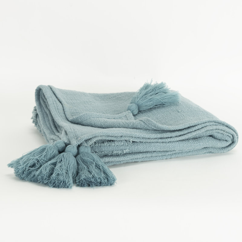 Hand Woven Throw Blanket, Teal