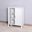 Armoire de rangement pour salle de bain avec tablette réglable à double porte, blanc