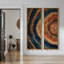 Bagues en pierre superposée bleu rouille et marron, motif abstrait naturel – Ensemble de 2 impressions d'art encadrées sur toile 60 po x 20 po x 2-134739498-134739496