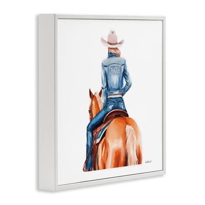 «Glitzy Cowgirl & Horse», art de la giclée encadrée par Amanda Greenwood