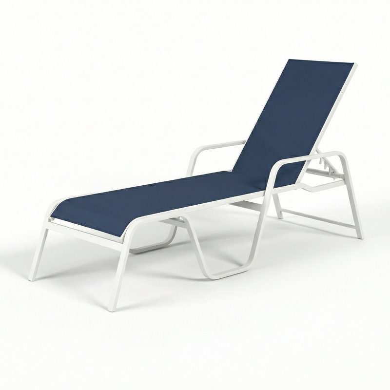 Chaise, Dupioni Sapphire/River White