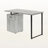 Sandrine Gray Finish 1-Drawer Computer Desk with Black Metal Leg, 29.83" H X 47.05" W X 23.52" D
