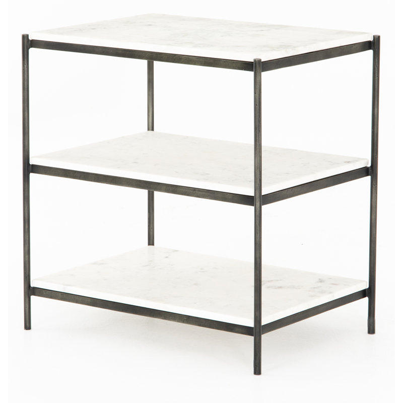 Feltault Nightstand, Hammered Gray/White