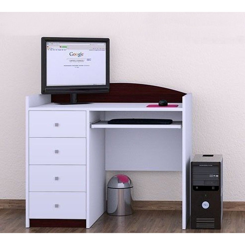 Lemuel 100cm Computer Desk, Dark Brown