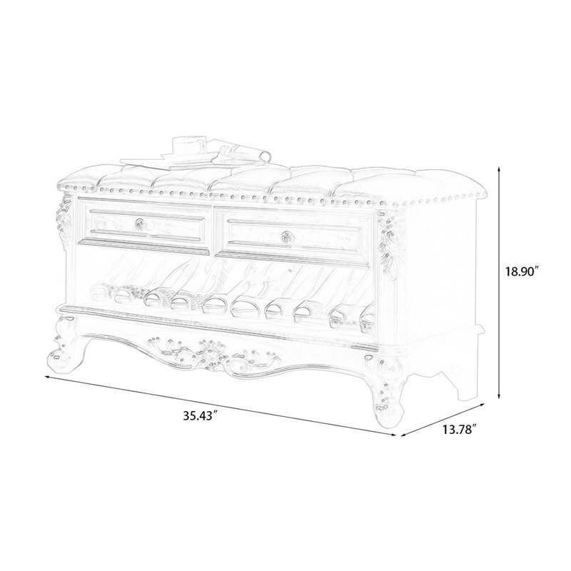 Banc rembourré en noyer, Noyer
