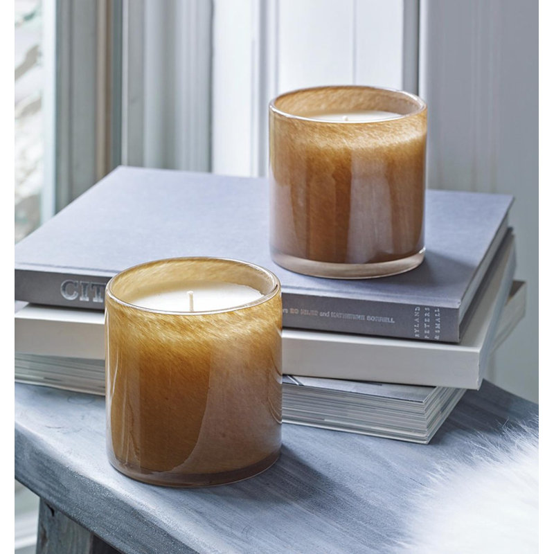 Amber Black Vanilla Scented Jar Candle, 4" H x 4" W x 4" D
