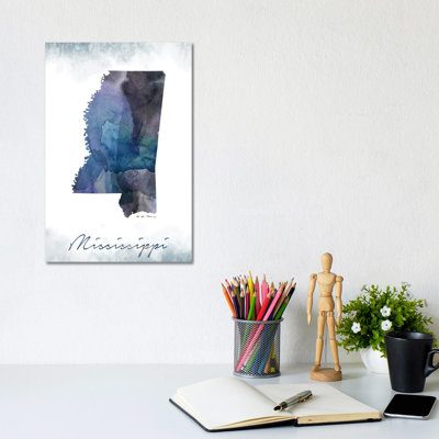 Mississippi State Bluish - Wrapped Canvas Print