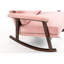 Chaise berçante rose Mid-Century moderne, éponge haute densité, rembourrage en coton, velours d'une capacité maximale de 250 lb, rembourrée,