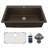 Karran Quartz 33'' X 22'' Large Single Bowl Drop-in Kitchen Sink With Bottom Grid and Strainer-61825447