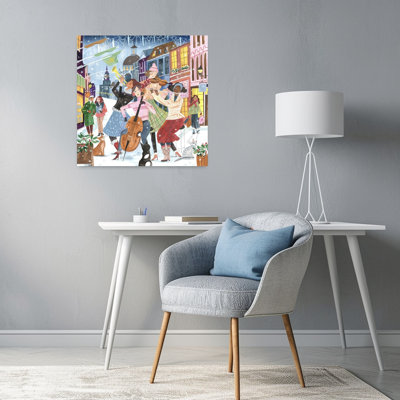 «Music In Montreal Christmas Abstract Contemporary Cat City», reproduction d'art