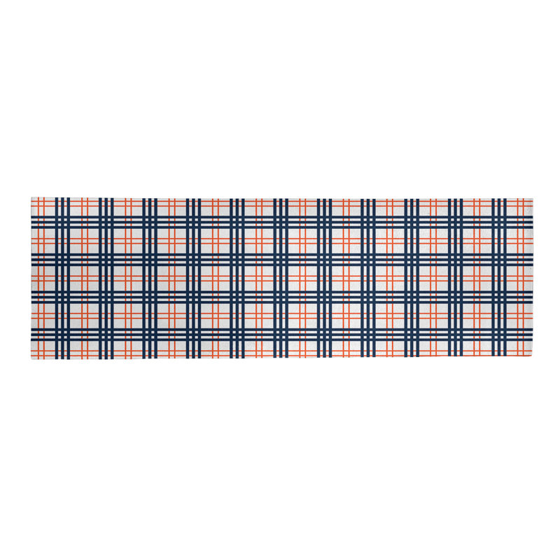 Tapis bleu / blanc à carreaux, Tapis de couloir 2 pi 6 po x 8 pi