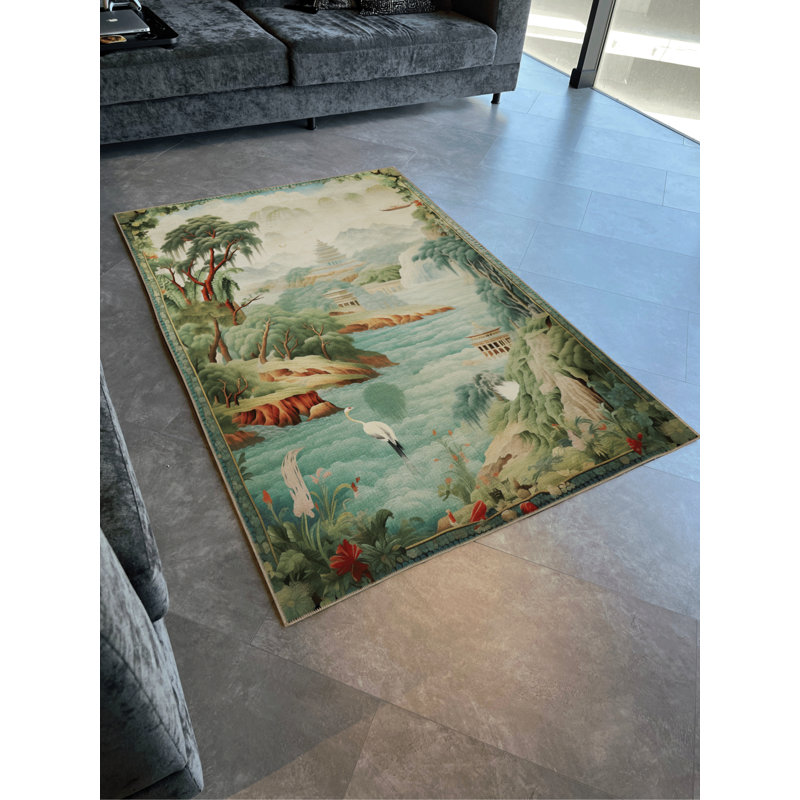 Tapis décoratif à motif de tapisserie, Rectangle 2 pi 8 po x 5 pi