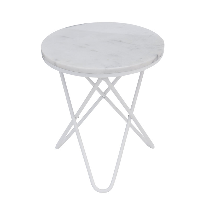 Kunkle Cross Legs End Table, White