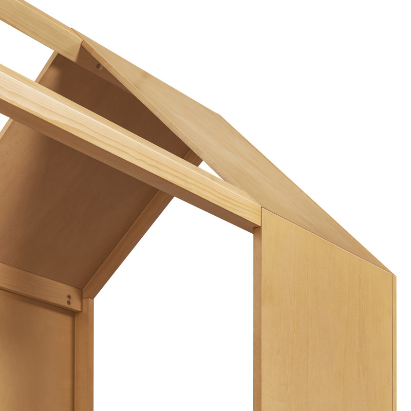 Uchi Montessori-Inspired House Twin Bed, Honey, Twin