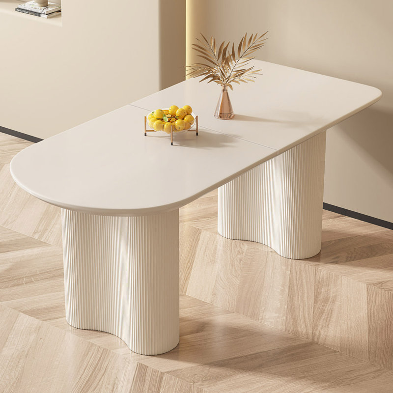 Table de salle à manger Abishan, Crème, crème, 29.56''H x 62.99''L x 31.5''W